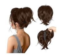 Parrucca Chignon, Accessorio for capelli voluminoso e resistente al calore for donna con chignon e coda di cavallo,Parrucca Chignon Disordinato(Light brown)