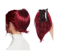 Parrucca Chignon, Accessorio for capelli voluminoso e resistente al calore for donna con chignon e coda di cavallo,Parrucca Chignon Disordinato(Burgundy)