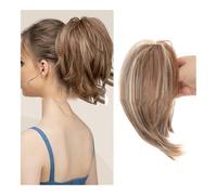 Parrucca Chignon, Accessorio for capelli voluminoso e resistente al calore for donna con chignon e coda di cavallo,Parrucca Chignon Disordinato(Brown gold)