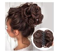 Parrucca Chignon, Borsa for capelli alla moda e soffice con bocciolo di fiore, comoda impugnatura for parrucca for le giornate pigre,Parrucca Chignon Disordinato(Brown white)