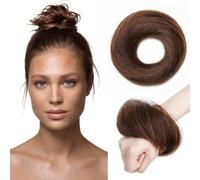 Parrucca Chignon, Chignon spettinato con capelli umani da donna, chignon spettinato, extension ondulate for acconciature raccolte,Parrucca Chignon Disordinato(Dark brown)