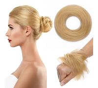 Parrucca Chignon, Chignon spettinato con capelli umani da donna, chignon spettinato, extension ondulate for acconciature raccolte,Parrucca Chignon Disordinato(Golden yellow)