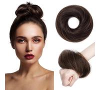 Parrucca Chignon, Chignon spettinato con capelli umani da donna, chignon spettinato, extension ondulate for acconciature raccolte,Parrucca Chignon Disordinato(Brown)
