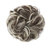Parrucca Chignon, Chignon spettinato in fibra sintetica ad alta temperatura for donna - accessorio for lo styling resistente al calore,Parrucca Chignon Disordinato(Brown white)