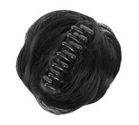 Parrucca Chignon, Mini fermaglio a forma di orecchio di gatto for chignon spettinato, accessorio for parrucca in capelli sintetici,Parrucca Chignon Disordinato(Dark black)