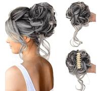 Parrucca Chignon, Parrucca con testa a sfera da donna, moda, grande impugnatura, barba lunga, capelli ricci e spettinati, anello, chignon da donna, borsa for capelli ricci,Parrucca Chignon Disordinat