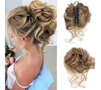 Parrucca Chignon, Parrucca con testa a sfera da donna, moda, grande impugnatura, barba lunga, capelli ricci e spettinati, anello, chignon da donna, borsa for capelli ricci,Parrucca Chignon Disordinat