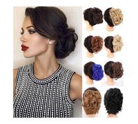 Parrucca Chignon, Parrucca soffice nascosta con pettine in acciaio - Fascia for capelli multicolore e arricciacapelli,Parrucca Chignon Disordinato(Purple)