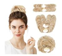 Parrucca Chignon, Pettine fermaglio for capelli Messy Bun - Versatile chignon for donne, capelli corti e lisci,Parrucca Chignon Disordinato(Gold and white variegations)