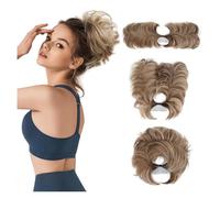 Parrucca Chignon, Pettine fermaglio for capelli Messy Bun - Versatile chignon for donne, capelli corti e lisci,Parrucca Chignon Disordinato(Light brown)