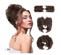 Parrucca Chignon, Pettine fermaglio for capelli Messy Bun - Versatile chignon for donne, capelli corti e lisci,Parrucca Chignon Disordinato(Medium brown)