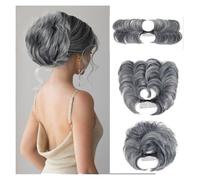 Parrucca Chignon, Pettine fermaglio for capelli Messy Bun - Versatile chignon for donne, capelli corti e lisci,Parrucca Chignon Disordinato(Dark gray)