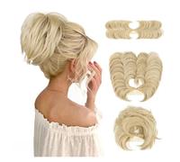 Parrucca Chignon, Pettine fermaglio for capelli Messy Bun - Versatile chignon for donne, capelli corti e lisci,Parrucca Chignon Disordinato(Gold)