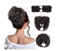 Parrucca Chignon, Pettine fermaglio for capelli Messy Bun - Versatile chignon for donne, capelli corti e lisci,Parrucca Chignon Disordinato(Brown)