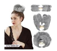 Parrucca Chignon, Pettine fermaglio for capelli Messy Bun - Versatile chignon for donne, capelli corti e lisci,Parrucca Chignon Disordinato(Light gray)
