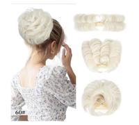 Parrucca Chignon, Pettine fermaglio for capelli Messy Bun - Versatile chignon for donne, capelli corti e lisci,Parrucca Chignon Disordinato(White)