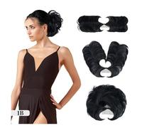 Parrucca Chignon, Pettine fermaglio for capelli Messy Bun - Versatile chignon for donne, capelli corti e lisci,Parrucca Chignon Disordinato(Dark black)