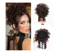 Parrucca Chignon, Pezzo for capelli con chignon spettinato e soffice alla moda - resistente alle alte temperature,Parrucca Chignon Disordinato(Dark black)