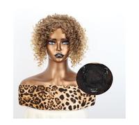 Parrucca Chignon, Pezzo for capelli con chignon spettinato - Parrucca sintetica con riccioli africani for donna,Parrucca Chignon Disordinato(Light brown)