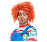 Parrucca Chucky Arancione Ondulata Costume Di Halloween Per Adulti