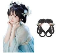 Parrucca cinese Hanfu con fascia per capelli, un pezzo, costume da dinastia Ming, per cosplay, chignon, parrucca antica, accessorio per capelli per donne e ragazze, fascia per capelli tradizionale da