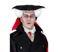 Parrucca classica da vampiro da uomo, acconciatura Dracula, colore bianco e nero, l'iconico accessorio per costume da conte per Halloween, carnevale e teatro