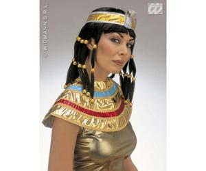 PARRUCCA CLEOPATRA CON FASCIA PER TESTA E COLLARE CARNEVALE