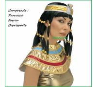 Parrucca Cleopatra donna egiziana storica con accessori carnevale festa a tema