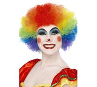 Parrucca Clown Afro Multicolore Per Adulti Accessorio Di Costume