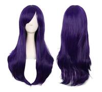 Parrucca Colorata Parrucca Cosplay Anime Riccia Lunga Europea E Americana Di Halloween Viola Scuro