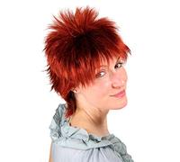 Parrucca Colore Rosso, Impertinente, Anni 80, NDW, Corta 25 cm, 26155-131