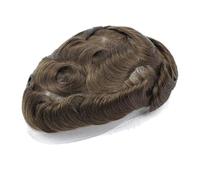 Parrucca completa durevole dell'unità di elaborazione di Toupee della pelle degli uomini 0.12mm per la protesi naturale dei capelli maschili 100% capelli umani lisci Toupee 7x10#130density#Colore 6