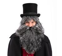 Parrucca e barba grigia Mangiafuoco barbone