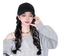 Parrucca Con Cappello | Parrucca Ricci 50 Cm,Regolabile Capelli Naturali Per Cosplay Estate Casa Appuntamenti Feste Viaggi Halloween