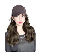 Parrucca Con Cappuccio Parrucca sintetica con capelli lisci verso l'interno, berretto da baseball, parrucca con onde d'acqua, extension con coda di cavallo giornaliera(Color29)