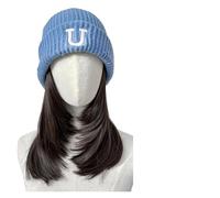 Parrucca Con Cappuccio Parrucca sintetica da 18 pollici, tutto in uno, berretto lavorato a maglia autunnale e invernale, con clavicola e parrucca versatile(AT755-4)