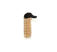 Parrucca Con Cappuccio Parrucche sintetiche con berretto da baseball, capelli corti, ondulati e ricci, con ali regolabili e extension corte attaccate.(Black)
