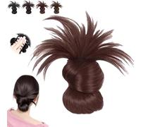 Parrucca con chignon con clip, con clip, per aumentare facilmente il volume dei capelli, aspetto naturale, chignon per capelli morbidi, da indossare tutti i giorni (marrone scuro)