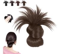 Parrucca con chignon con clip, con clip, per aumentare facilmente il volume dei capelli, aspetto naturale, chignon per capelli morbidi, da indossare tutti i giorni (marrone chiaro)