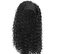 Parrucca con fascia Parrucca lunga regolabile con fascia attaccata Parrucche diritte naturali senza colla per le donne Parrucca lunga nera Style1 Parrucca ondulata profonda Parrucca con fascia