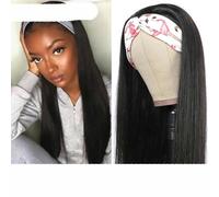 Parrucca con fascia per capelli da donna, capelli umani lisci, senza colla, parrucche brasiliane per donne nere, parrucca dritta da 20 pollici