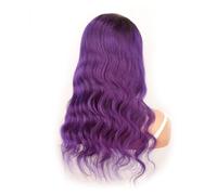Parrucca con fascia viola con onda del corpo in capelli umani, ombre rosse, bagnate e ondulate, parrucche con capelli umani for donne, parrucca brasiliana Remy, parrucche con fascia for capelli(Ombre