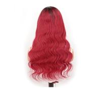 Parrucca con fascia viola con onda del corpo in capelli umani, ombre rosse, bagnate e ondulate, parrucche con capelli umani for donne, parrucca brasiliana Remy, parrucche con fascia for capelli(Ombre