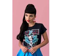 Parrucca con frangia a clip/micro-frangia a clip, spessa, dritta, stile retrò rockabilly: Ida black #1b