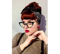 Parrucca con frangia a clip/micro-frangia a clip, spessa, dritta, stile retrò rockabilly: Ida copper red #130