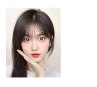 Parrucca Con Frangia Bangs Wig Piece Full Real Human Hair Patch Fluffy Aumenta il volume dei capelli Fluffy Cover Capelli grigi Parrucche Da Donna Con Capelli Umani(17-(7-9)25CM-black)