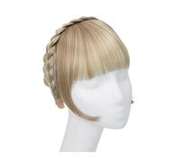 Parrucca con frangia finta, elegante, con fermaglio per capelli, dall'aspetto naturale per le donne - Ideale per l'uso quotidiano e per le feste - F(Biondo chiaro