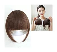 Parrucca Con Frangia Frangia finta Parrucca for capelli veri da ragazza Frangia ispessita Frangia Qi Parrucca for capelli morbidi Parrucche Da Donna Con Capelli Umani(Light brown,B)