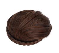 Parrucca con Frangia Frontale con Trecce per Cerchietto, Frangia Francese, Frangia Spessa, Frangia Frontale Integrale Spessa Naturale, Frangia per Parrucchino, per Parrucchino da Donna(Marrone chiaro)