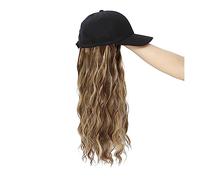 Parrucca con Frangia Parrucca da Cappello Berretto da baseball con parrucca sintetica ondulata lunga con estensioni dei capelli Parrucche for capelli Parrucca marrone naturale nera Connect regolabile